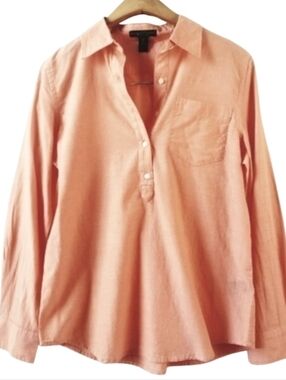 LAUREN JEANS CO. RL Cotton Popover Blouse!